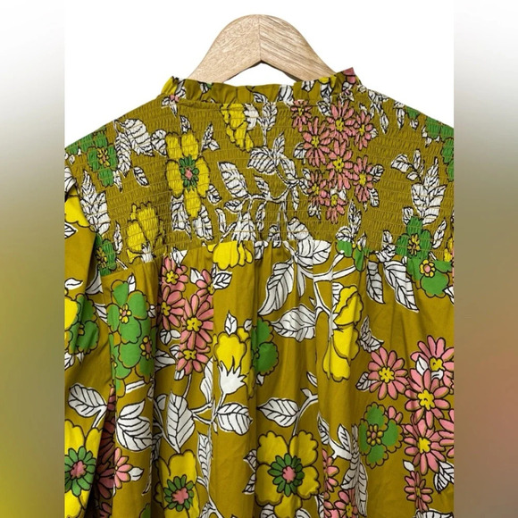 NWT Tory Burch colorful floral puff sleeves mini dress size M - Picture 4 of 10